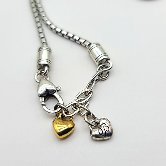🎉HP🥳 Brighton "GOLDEN SPRING" Two-Tone Chain Bracelet w "Love" Heart Charm! - Picture 7 of 9